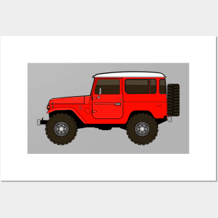 fj40 Land Cruiser red Posters and Art